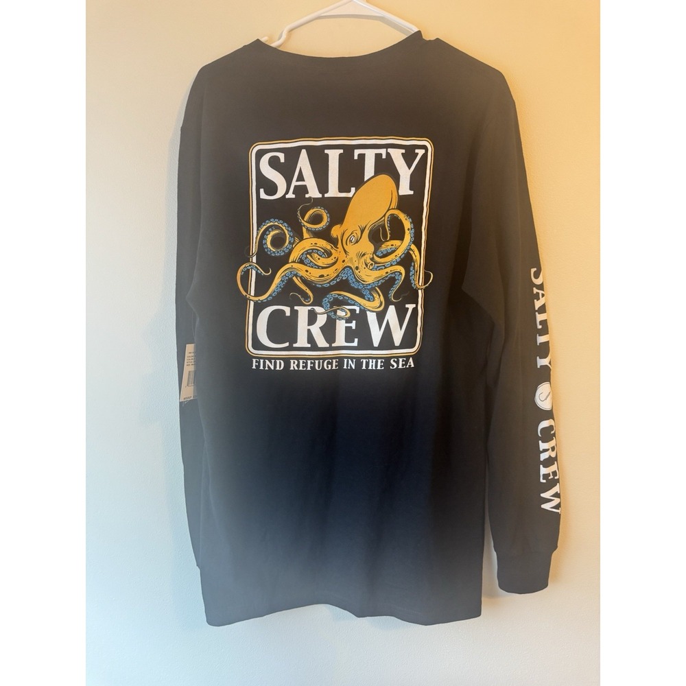 Salty Crew Boy's Ink Slinger LS Surf‎ Shirt - Black- New Med